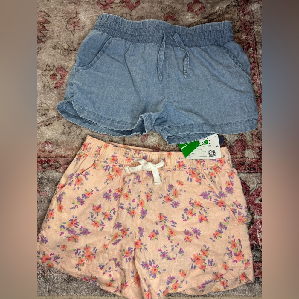 New girls Osh kosh & carters shorts size 6/6X
